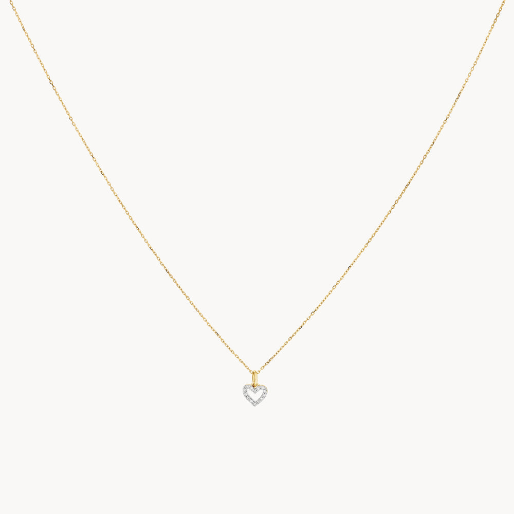 0.07 TCW Round Lab-Grown Diamond Heart Necklace