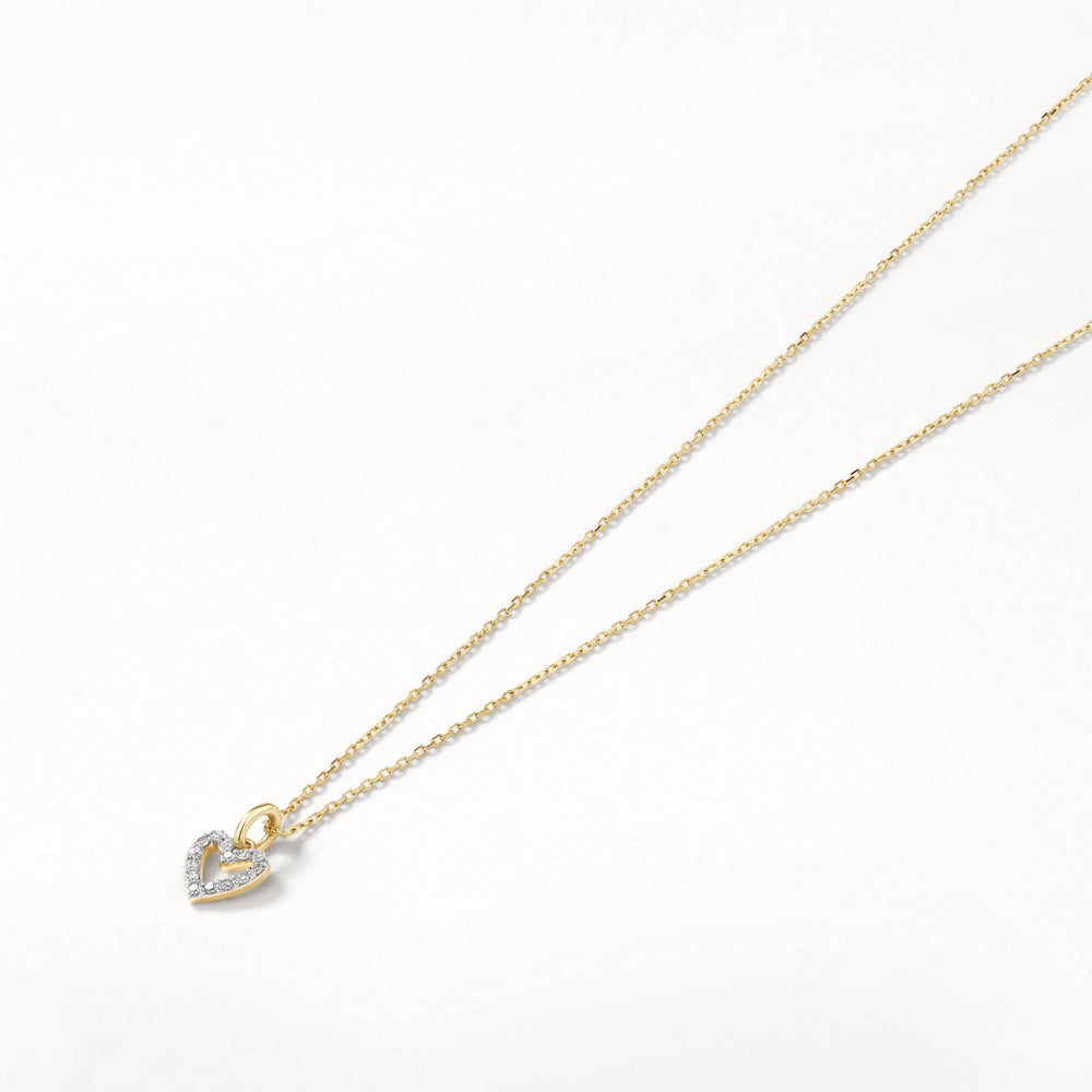 0.07 TCW Round Lab-Grown Diamond Heart Necklace