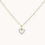 0.07 TCW Round Lab-Grown Diamond Heart Necklace