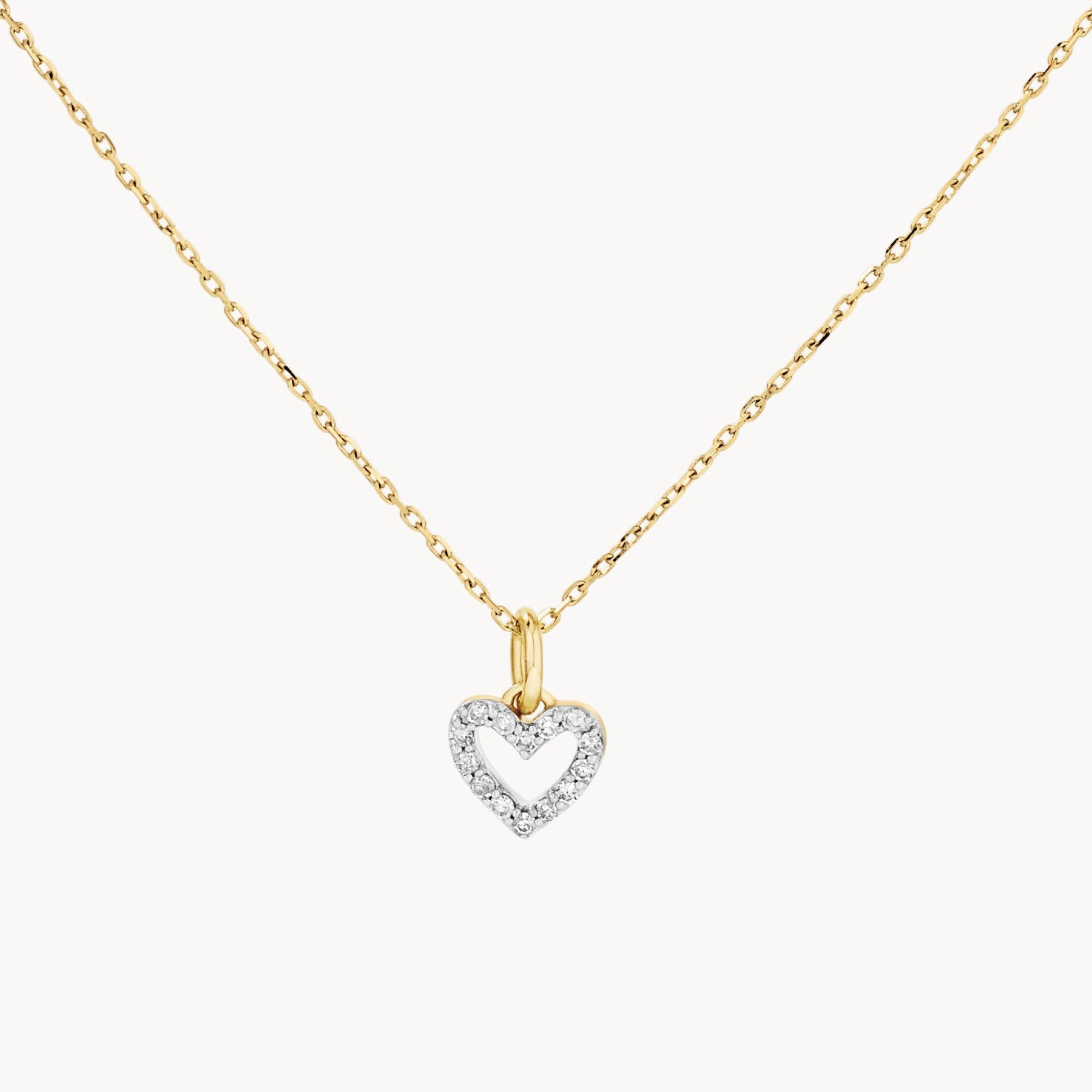 0.07 TCW Round Lab-Grown Diamond Heart Necklace