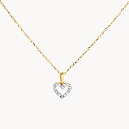 0.07 TCW Round Lab-Grown Diamond Heart Necklace