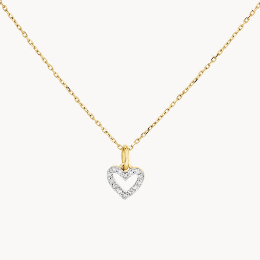 0.07 TCW Round Lab-Grown Diamond Heart Necklace