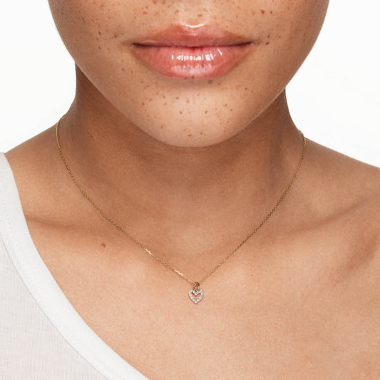 0.07 TCW Round Lab-Grown Diamond Heart Necklace