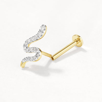 0.045 TCW Round Lab-Grown Diamond Snake Helix Single Stud Earring