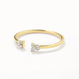 0.09 TCW Round Cut Lab-Grown Diamond Multistone Open Shank Wedding Band