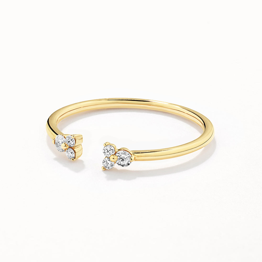 0.09 TCW Round Cut Lab-Grown Diamond Multistone Open Shank Wedding Band