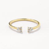 0.09 TCW Round Cut Lab-Grown Diamond Multistone Open Shank Wedding Band