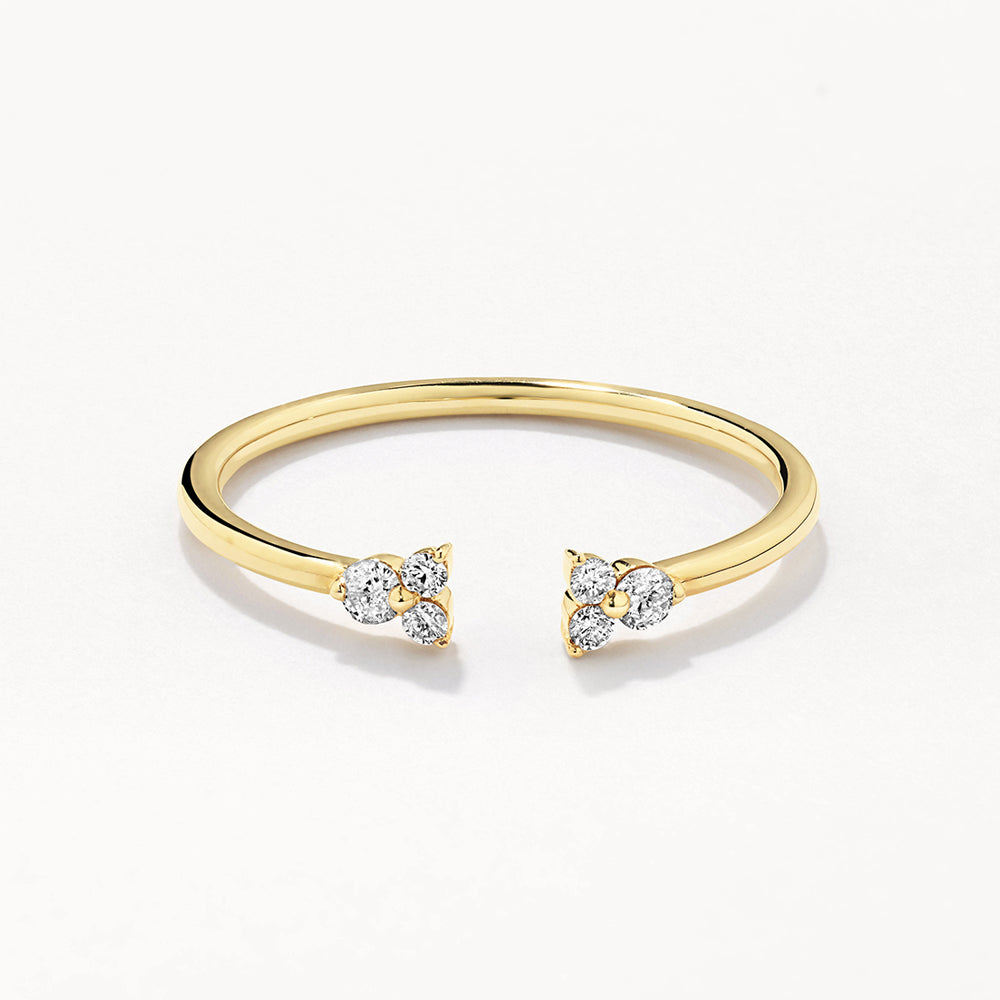 0.09 TCW Round Cut Lab-Grown Diamond Multistone Open Shank Wedding Band