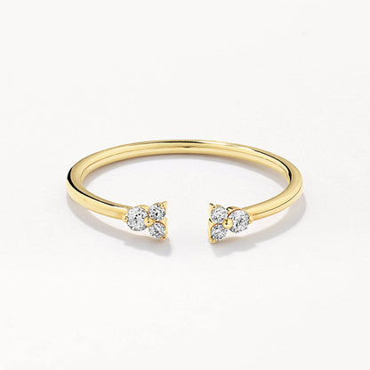 0.09 TCW Round Cut Lab-Grown Diamond Multistone Open Shank Wedding Band