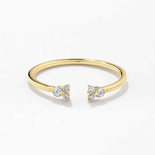 0.09 TCW Round Cut Lab-Grown Diamond Multistone Open Shank Wedding Band