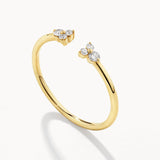 0.09 TCW Round Cut Lab-Grown Diamond Multistone Open Shank Wedding Band