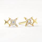 0.08 TCW Round Lab-Grown Diamond Double Star Stud Earring