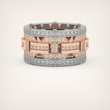 2.10 CT  Two Tone style Moissanite Diamond Men's Wedding Band