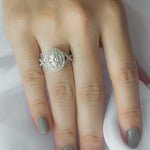 1 CT Oval Cut Double Halo & Twisted Pave Lab-Grown Diamond Engagement Ring 6
