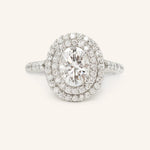 1 CT Oval Cut Double Halo Lab-Grown Diamond Engagement Ring 2
