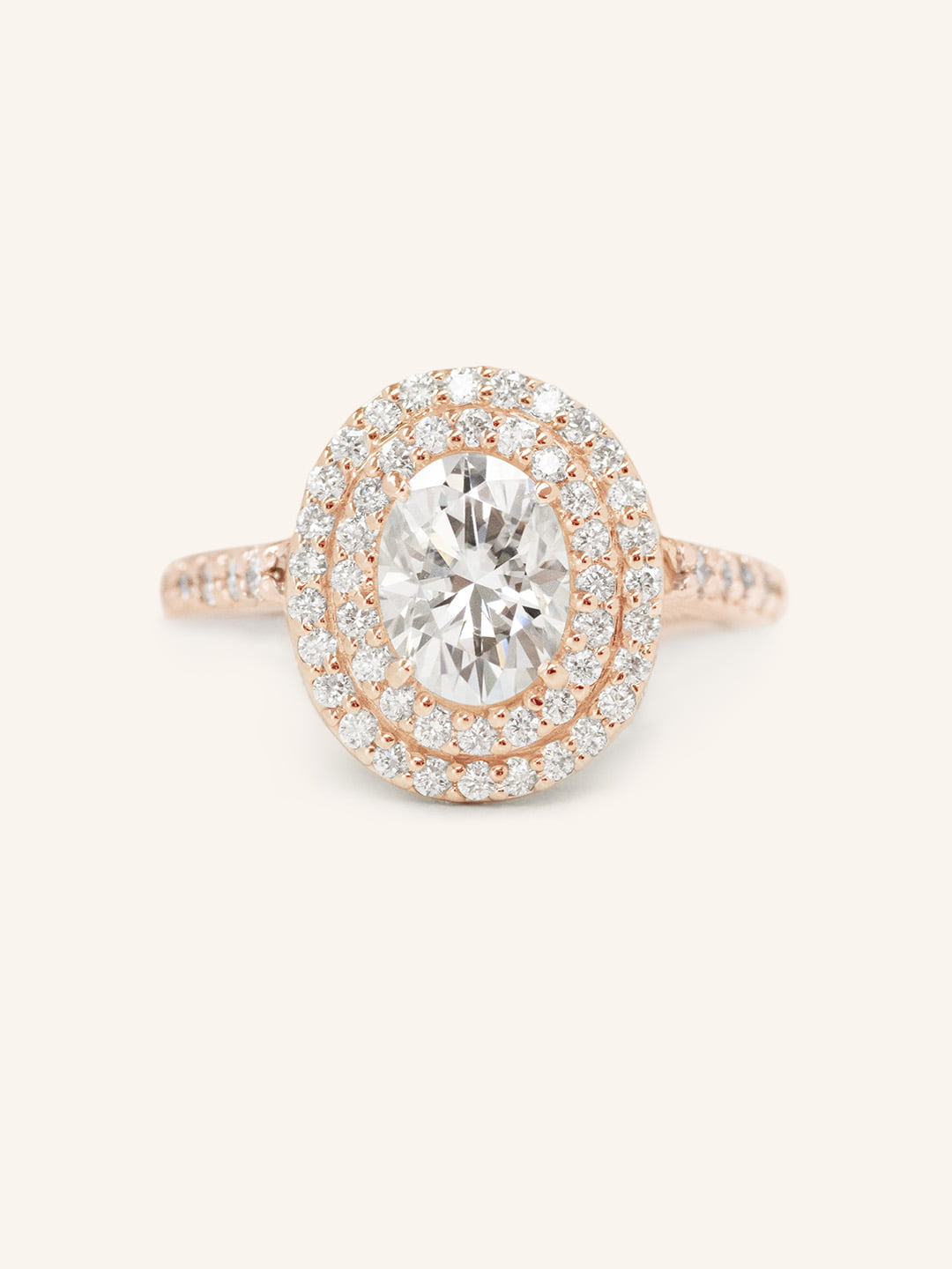 1 CT Oval Cut Double Halo Lab-Grown Diamond Engagement Ring 3