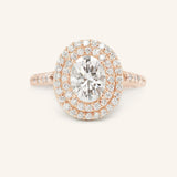 1 CT Oval Cut Double Halo Lab-Grown Diamond Engagement Ring 3