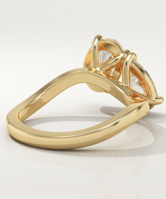 2.25 TCW Oval & Pear Cut Toi Et Moi Lab-Grown Diamond Engagement Ring