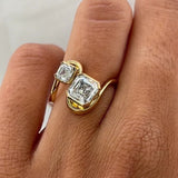 2.06 TCW Asscher Cut Toi Et Moi Lab-Grown Diamond Engagement Ring