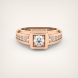0.45 CT Round Moissanite Diamond Channel Setting Band For Him