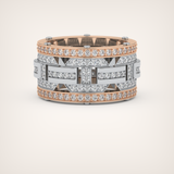 2.10 CT  Two Tone style Moissanite Diamond Men's Wedding Band