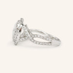 1 CT Oval Cut Double Halo & Twisted Pave Lab-Grown Diamond Engagement Ring 3