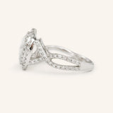 1 CT Oval Cut Double Halo & Twisted Pave Lab-Grown Diamond Engagement Ring 3