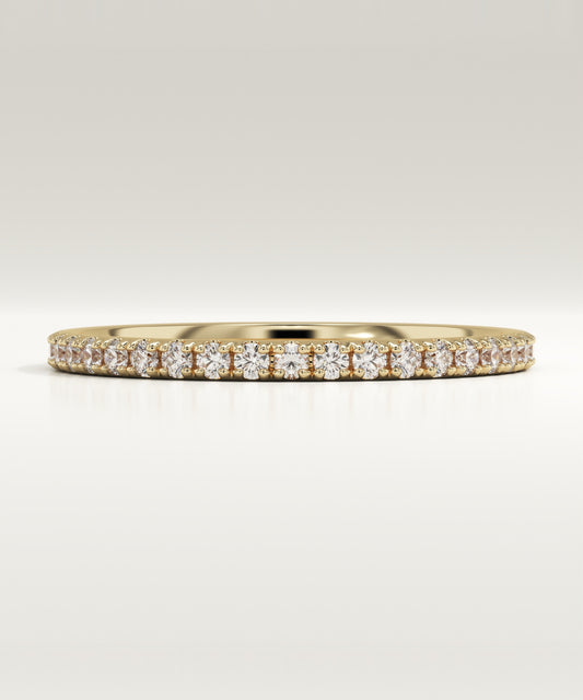 0.6 TCW Round Moissanite Full Eternity Wedding Band (US Size 8.25 Ready To Ship)
