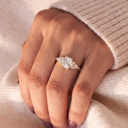 2 CT Pear Cut Curved Lab-Grown Diamond Engagement Ring