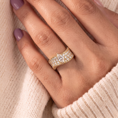 2 CT Pear Cut Curved Lab-Grown Diamond Engagement Ring