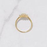 0.5 CT Round Cut Halo April-Diamond Birthstone Engagement Ring