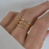 0.2 TCW Round Shaped April-Diamond Birthstone Wedding Band