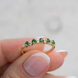 0.75 TCW Round Shaped Multi Stone May-Emerald Birthstone Wedding Band