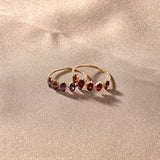 1 TCW Oval Shaped January-Garnet Birthstone Wedding Band