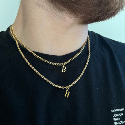 Initial Chained Necklace For Him
