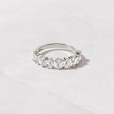 2 TCW Marquise & Round Shaped April-Diamond Birthstone Wedding Band