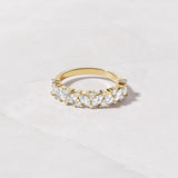 2 TCW Marquise & Round Shaped April-Diamond Birthstone Wedding Band