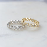 1.5 TCW Heart Shaped April-Diamond Birthstone Wedding Band