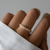 1.5 TCW Heart Shaped April-Diamond Birthstone Wedding Band