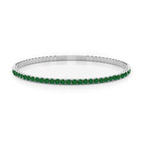 6 TCW Round Shaped May-Emerald Gemstone Bracelet
