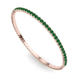 6 TCW Round Shaped May-Emerald Gemstone Bracelet
