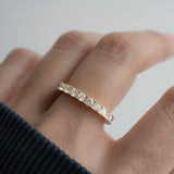 1.5 TCW Round Shaped April-Diamond Birthstone Wedding Band