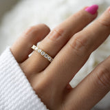 1.5 TCW Round Shaped April-Diamond Birthstone Wedding Band