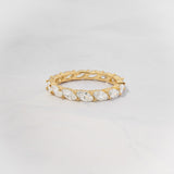 1.5 TCW Marquise Shaped April-Diamond Birthstone Wedding Band