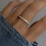1.5 TCW Marquise Shaped April-Diamond Birthstone Wedding Band