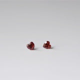 1.4 TCW Heart January-Garnet Birthstone Stud Earrings