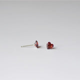 1.4 TCW Heart January-Garnet Birthstone Stud Earrings