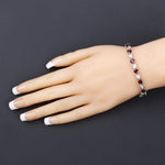 7.5 TCW Heart Shaped January-Garnet Birthstone Bracelet 4