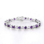 6.45 TCW Heart Shaped February-Amethyst Birthstone Bracelet 1