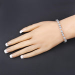 7.26 TCW Heart Shaped March-Aquamarine Birthstone Bracelet 4